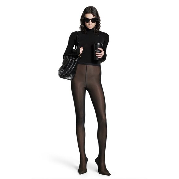 BALENCIAGA L/xl Pantalegging Heels Boots Leggings Black - Picture 1 of 14